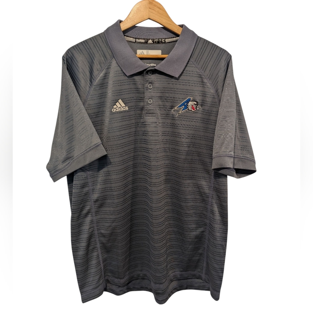 Adidas UNC Asheville Bulldogs Gray Men's Polo Shirt Size Large
